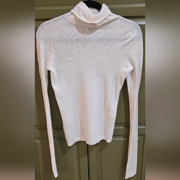 Calvin Klein white wool & nylon long sleeve turtle neck top - Picture 2 of 6